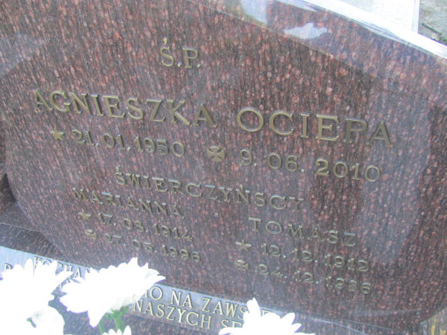 Agnieszka Ociepa 1950 Wieruszów podzamcze - Grobonet - Wyszukiwarka osób pochowanych