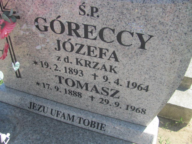 Józefa Górecka 1893 Wieruszów podzamcze - Grobonet - Wyszukiwarka osób pochowanych