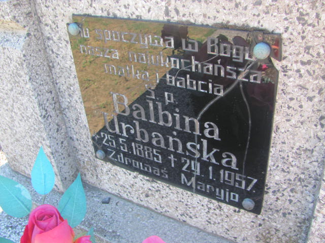 Balbina Urbańska 1885 Wieruszów podzamcze - Grobonet - Wyszukiwarka osób pochowanych
